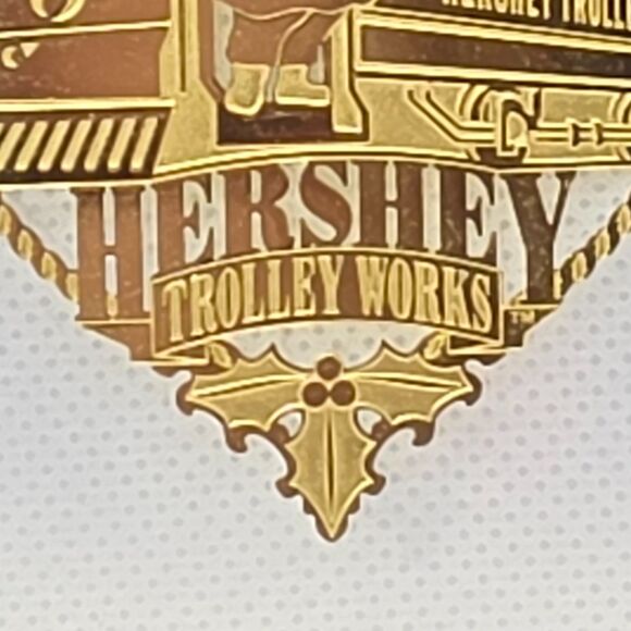 Hershey's Chocolate Christmas Ornament Gold Metal Trolley Works - Picture 3 of 7